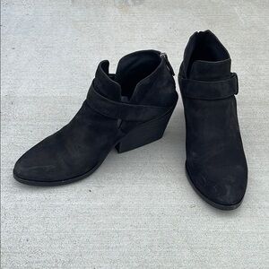 Eileen Fisher Black Ankle Booties with Zipper, 8